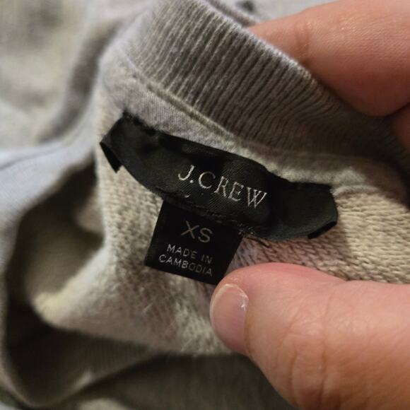 J.Crew Heritage Fleece Gray Crewneck Sweatshirt XS - Picture 2 of 8